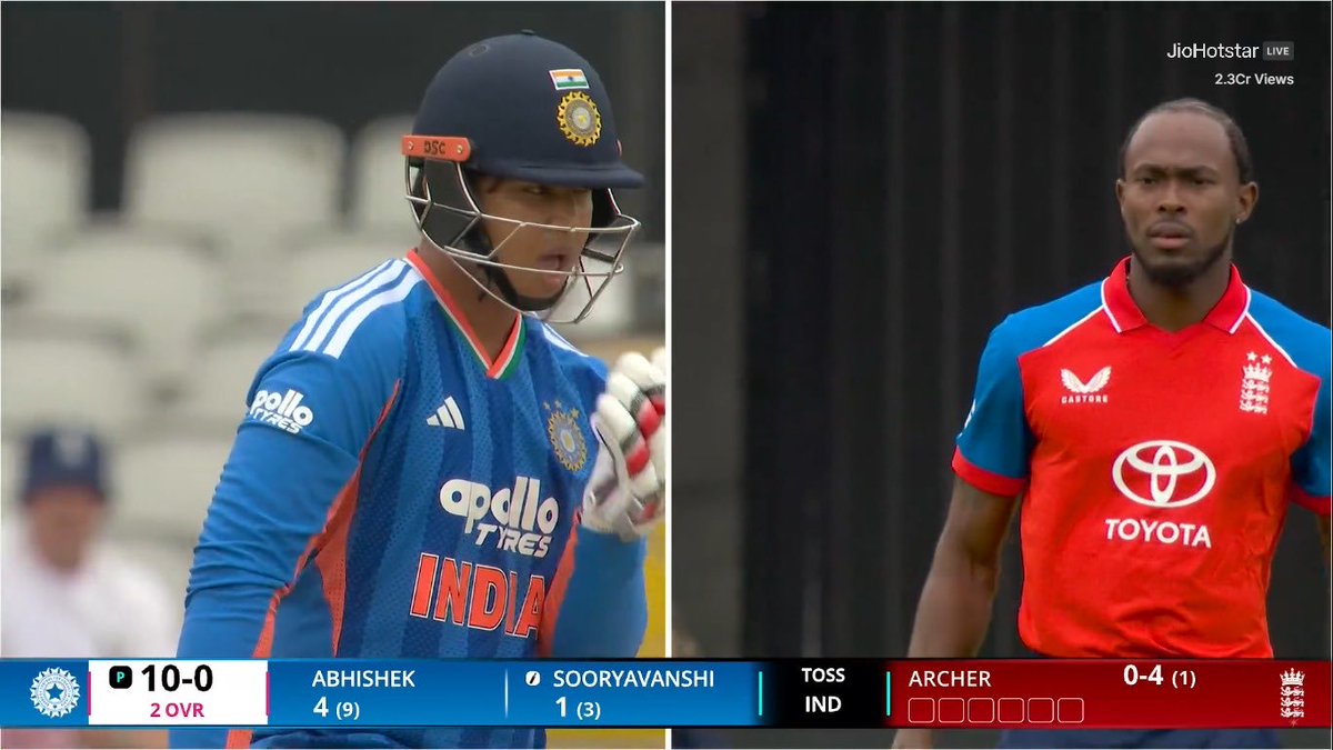 mufaddal_vohra's tweet photo. - First ball six against Jasprit Bumrah in IPL. 
- First ball six against Jofra Archer in T20i. 

VAIBHAV SOORYAVANSHI IS SPECIAL. ❤️ https://t.co/Lmx7Ucevm2