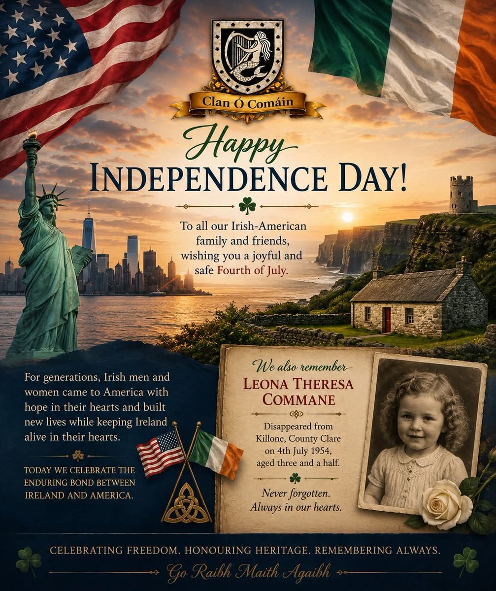 ThisIsIreland3's tweet photo. Happy Independence Day to Our Irish-American Family 🇮🇪💚🇺🇸

Warmest wishes to our friends &amp; family across the United States as you celebrate the 4th of July 💚

For generations, Irish men &amp; women crossed the Atlantic carrying little more than hope ☘️

#4thJuly #America #Ireland https://t.co/CaqljKa8Rp
