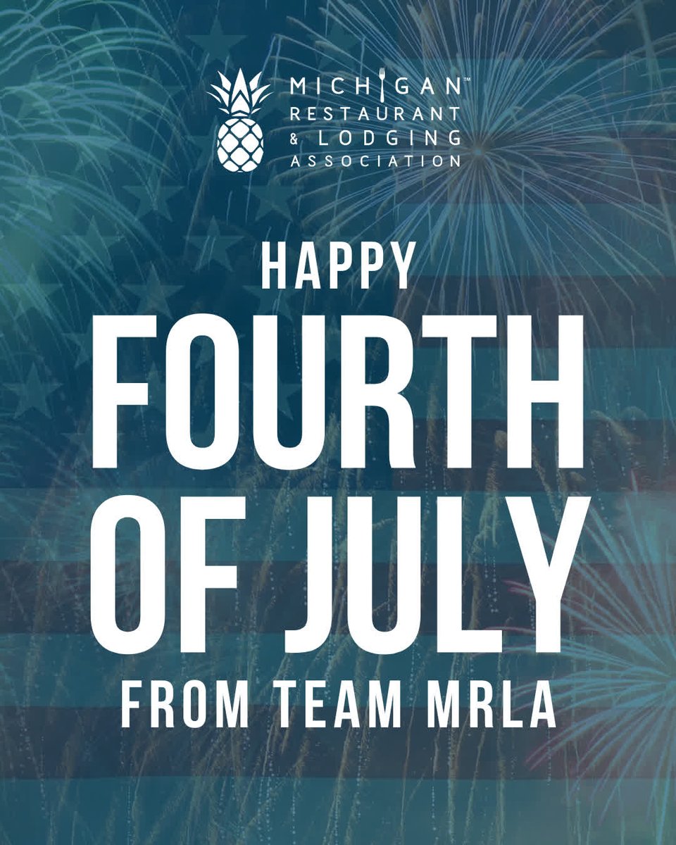 TheOfficialMRLA's tweet photo. Happy 4th of July from Team MRLA! 🇺🇸

As America celebrates 250 years, Michigan's hospitality industry is welcoming visitors from across the country to experience the people, places &amp; stories that continue to define our state.

Find a celebration near you: https://t.co/v0IIAhVlwq https://t.co/lG34QF5DfO