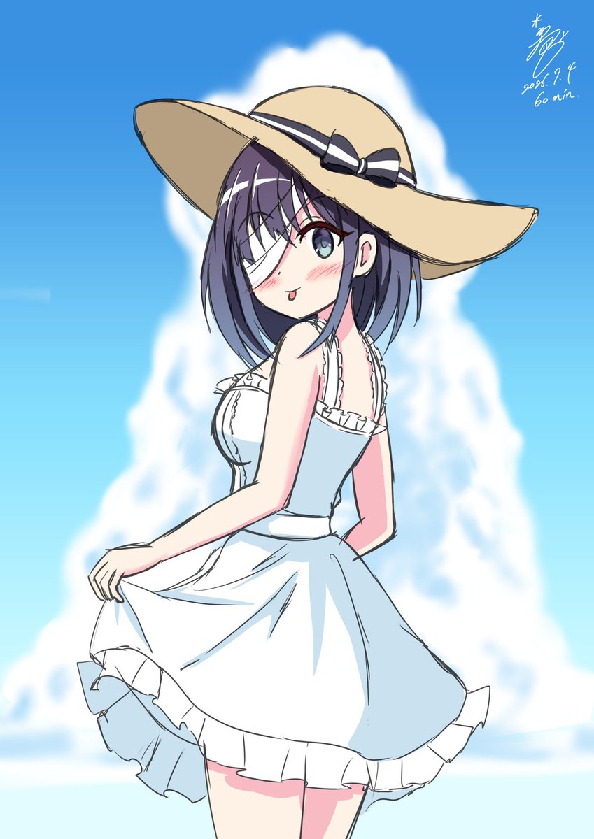 NojyoYuki's tweet photo. 青空と白いワンピースが眩しくて…✨
#プリコネ版深夜の真剣お絵描き60分一本勝負 https://t.co/AinGGrpwfB