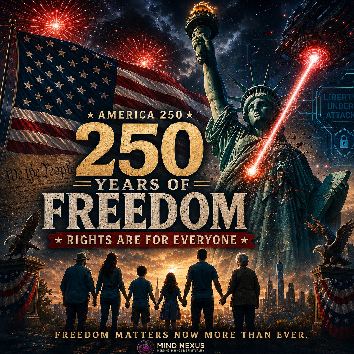 MindNexusLive's tweet photo. 250 years ago, The United States of America declared something the world had rarely seen written so boldly...

Rights don't come from kings.

Rights don't come from governments.

Rights don't come from global institutions, bankers, intelligence agencies, corporations, or unelected councils.

Rights come from God.

The Declaration of Independence says we are “endowed by our Creator with certain unalienable Rights.”

That word matters.

Unalienable...

That means they cannot be legitimately taken away, sold away, voted away, mandated away, experimented away, scanned away, injected away, tracked away, or regulated out of existence.

Thomas Jefferson wrote, “God who gave us life gave us liberty.”

That's the foundation.

Real freedom isn't permission from powerful men.

Real freedom is the recognition that every human being has God-given dignity, God-given conscience, God-given bodily autonomy, and God-given rights.

And that's exactly why the enemies of freedom hate it.

They don't want freedom for everyone.

They want freedom for themselves and control for everyone else.

That's why the modern fight for freedom is no longer just about taxes, speech, land, guns, elections, or borders.

It's about the human body.

It's about consent.

I's about surveillance.

It's about secret testing.

It's about bioengineering.

It's about directed energy.

It's about nanotechnology.

It's about tracking, monitoring, influencing, and interfering with human beings without their knowledge or consent.

This is why the work of Mind Nexus matters more now than ever before.

When people report Havana Syndrome/AHI-type experiences, anomalous frequencies, V2K, directed energy concerns, implant-related findings, neurological disruption, and unexplained technology-related experiences, we don't dismiss them as "crazy".

We document.

We investigate.

We scan.

We collect data.

We study patents, research, hearings, whistleblower testimony, Epstein-related records, MKULTRA history, body-area network literature, nanosensor research, smart dust patents, neurotechnology programs, and the public record that shows this conversation isn't fantasy.

Freedom means you own your body.

Freedom means you own your mind.

Freedom means no government, corporation, military contractor, intelligence agency, medical institution, or global organization has the right to experiment on you, track you, manipulate you, or turn you into part of a system without consent.

The founders understood tyranny in their time.

We must understand tyranny in ours.

Today, tyranny does not always arrive wearing a crown.

Sometimes it arrives as “safety.”

Sometimes it arrives as “science.”

Sometimes it arrives as “national security.”

Sometimes it arrives as “public health.”

Sometimes it arrives as technology the public was never told existed.

On this 250th year of the United States, remember this...

Rights aren't just for the powerful.

Rights aren't just for the connected.

Rights aren't just for the wealthy.

Rights aren't just for politicians, agencies, insiders, or elites.

Rights are for everyone.

That includes the targeted.

That includes the injured.

That includes the censored.

That includes the dismissed.

That includes the people brave enough to speak when everyone else tells them to stay quiet.

This 4th of July, celebrate freedom.

But also defend it.

Because if freedom does not include bodily autonomy, informed consent, privacy, conscience, and protection from non-consensual experimentation, then it's not freedom.

It's control with patriotic decorations.

Learn what we have been documenting: https://t.co/2PoblWiGwz

Sign the petition: https://t.co/B81inZCA0t

Freedom came from God.

It is our job to defend it.

#MindNexus #FourthOfJuly #250Years #Freedom #GodGivenRights #BodilyAutonomy #InformedConsent #HavanaSyndrome #AHI #MKULTRA #DirectedEnergy #V2K #Nanotechnology #SmartDust #Nanosensors #HumanRights #Stop3024

@RealAlexJones @realEdwardSzall @ShawnJohnsonPod @mpbyhcs