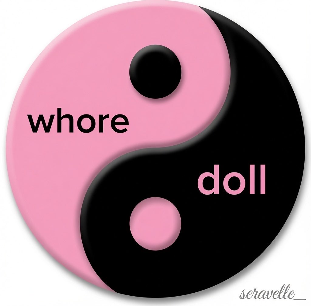 Seravelle_'s tweet photo. Whore on one side, doll on the other. Balance is key 💕 https://t.co/obkOFFYXlq