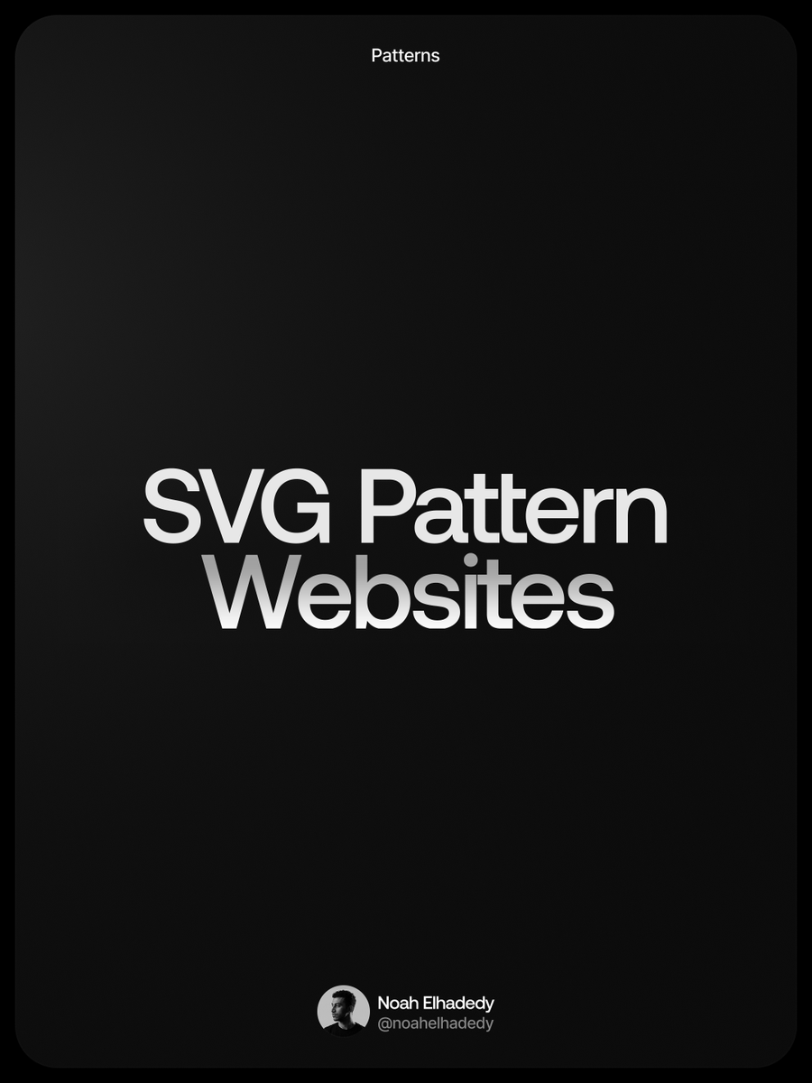 noahelhadedy's tweet photo. SVG pattern websites for designers:

1. fffuel
https://t.co/c5tPclomct
2. The Noun Project
https://t.co/Q563PwHuzc
3. Nucleo SVG Patterns
https://t.co/HtnEIUNg51
4. MagicPattern
https://t.co/AwUnLHtpQ2
5. SVG Backgrounds
https://t.co/EEViSHm2No
6. Hero Patterns
https://t.co/v8kHVDKmFE
7. Pattern Monster
https://t.co/sKZsl8eey3

Save for later.