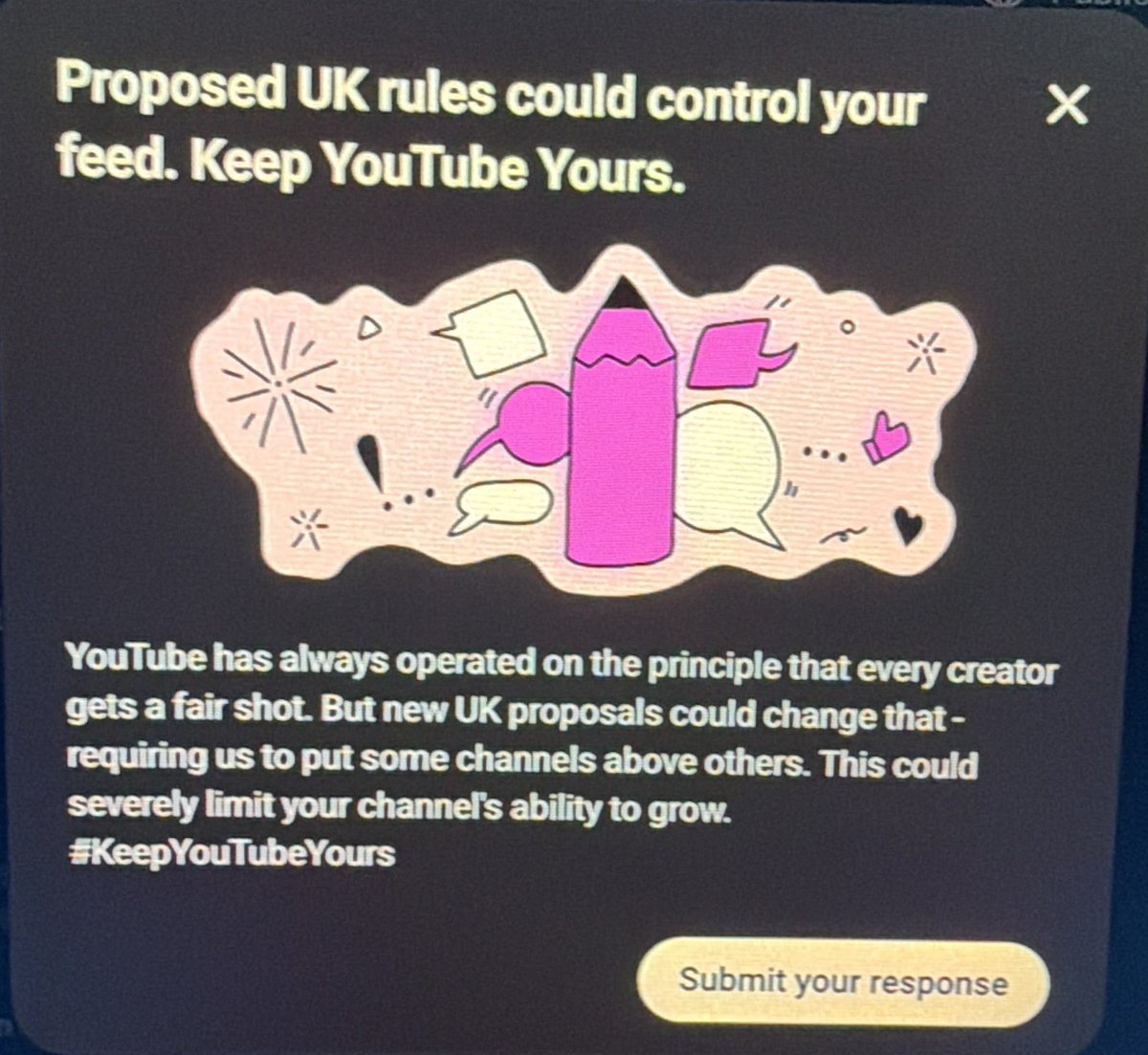 Fred_cpo's tweet photo. the government effectively want you to be forced to watch the BBC whether you want to or not, by placing government propaganda in your algorithm ahead of what you are actually interested in watching. https://t.co/wvM7FqM6ek