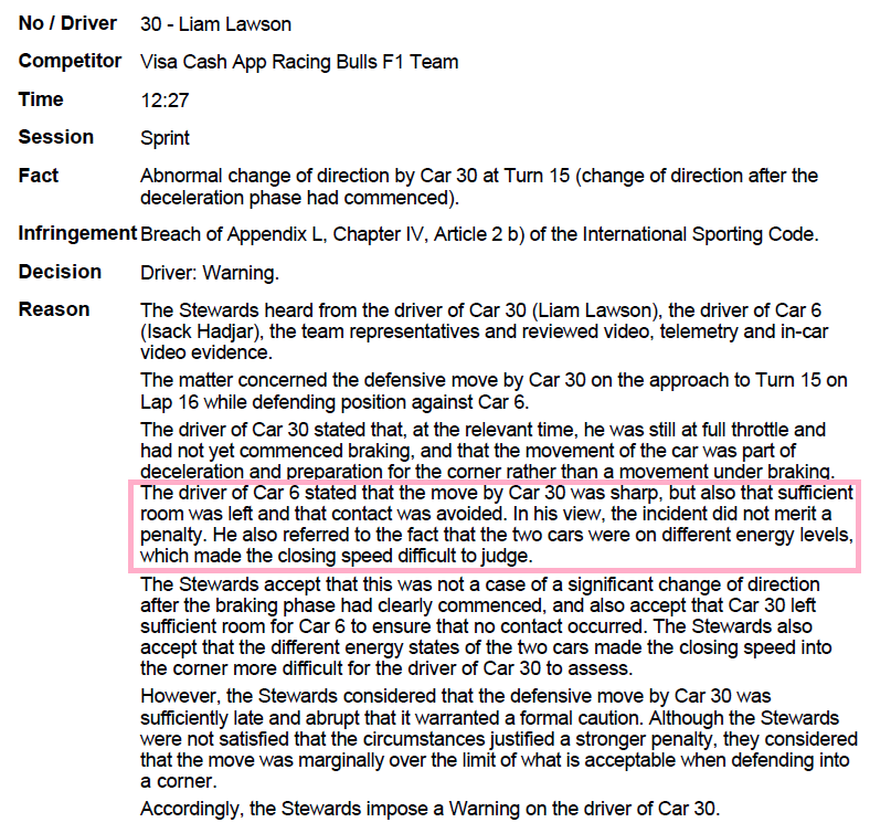 omegaliam's tweet photo. liam showed up to the stewards with his lawyer... isack hadjar. https://t.co/bPJgnF9FbL