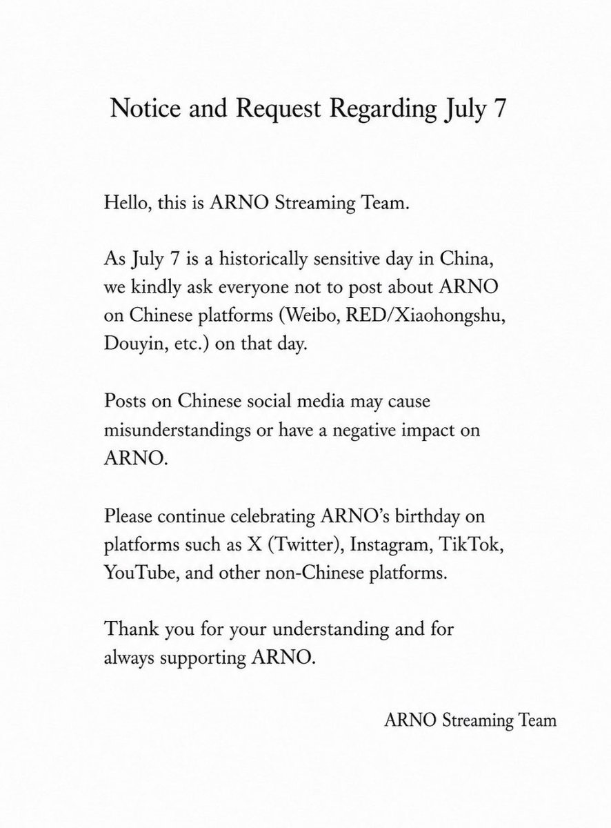 ARNO STREAMING TEAM tweet media