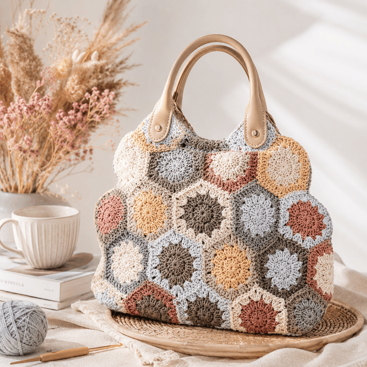 Crochet_DIY_24's tweet photo. The Boho Hexie Summer Bag Crochet Pattern PDF is now available in my Etsy shop. This digital pattern helps you create a charming granny hexie motif handbag with soft pastel colors, textured sunburst-style motifs, and a relaxed boho look.

https://t.co/RPR1NlyOW5 https://t.co/OXUUR4FRCp