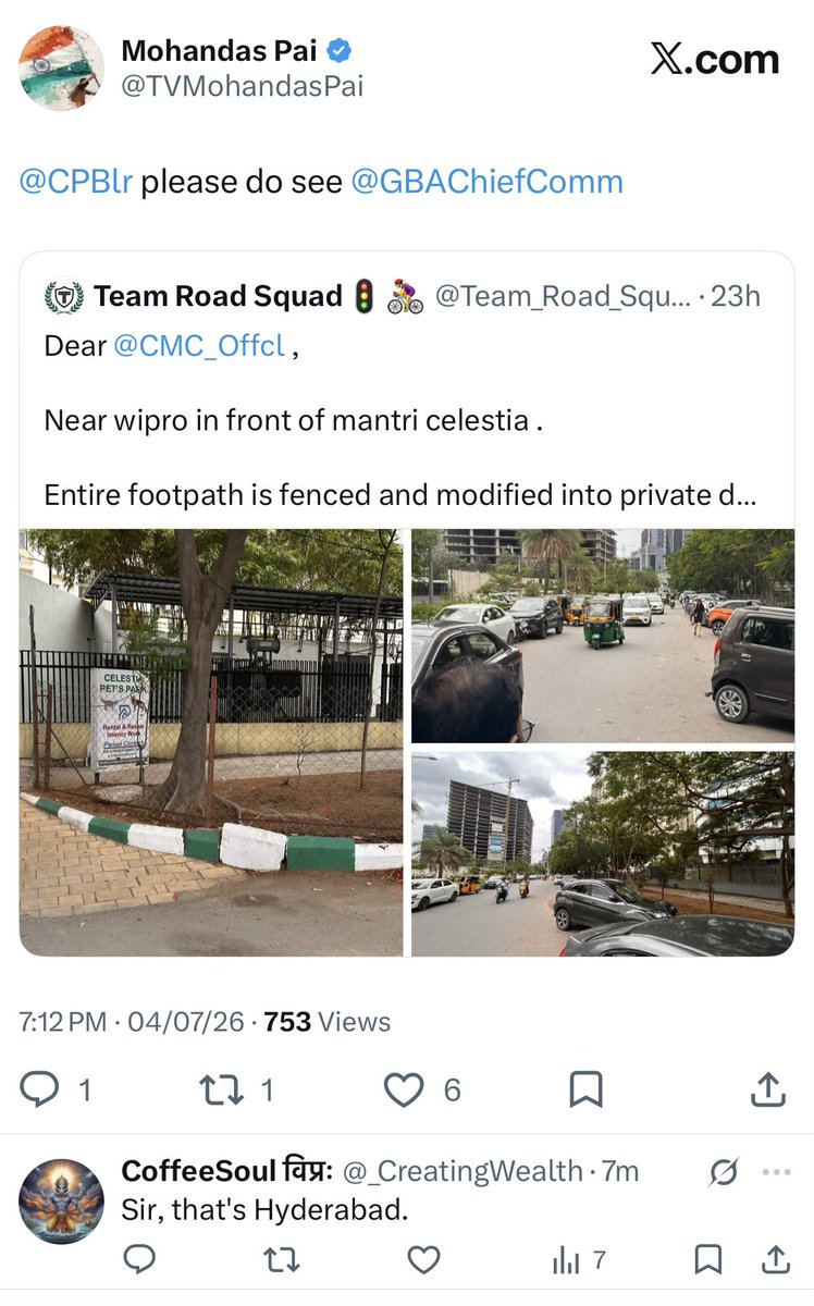 ai_nishanth's tweet photo. Where is my footpath mania!!!
Hyderabad or Bengaluru - pedestrian revolution! https://t.co/ozv0VcElVS
