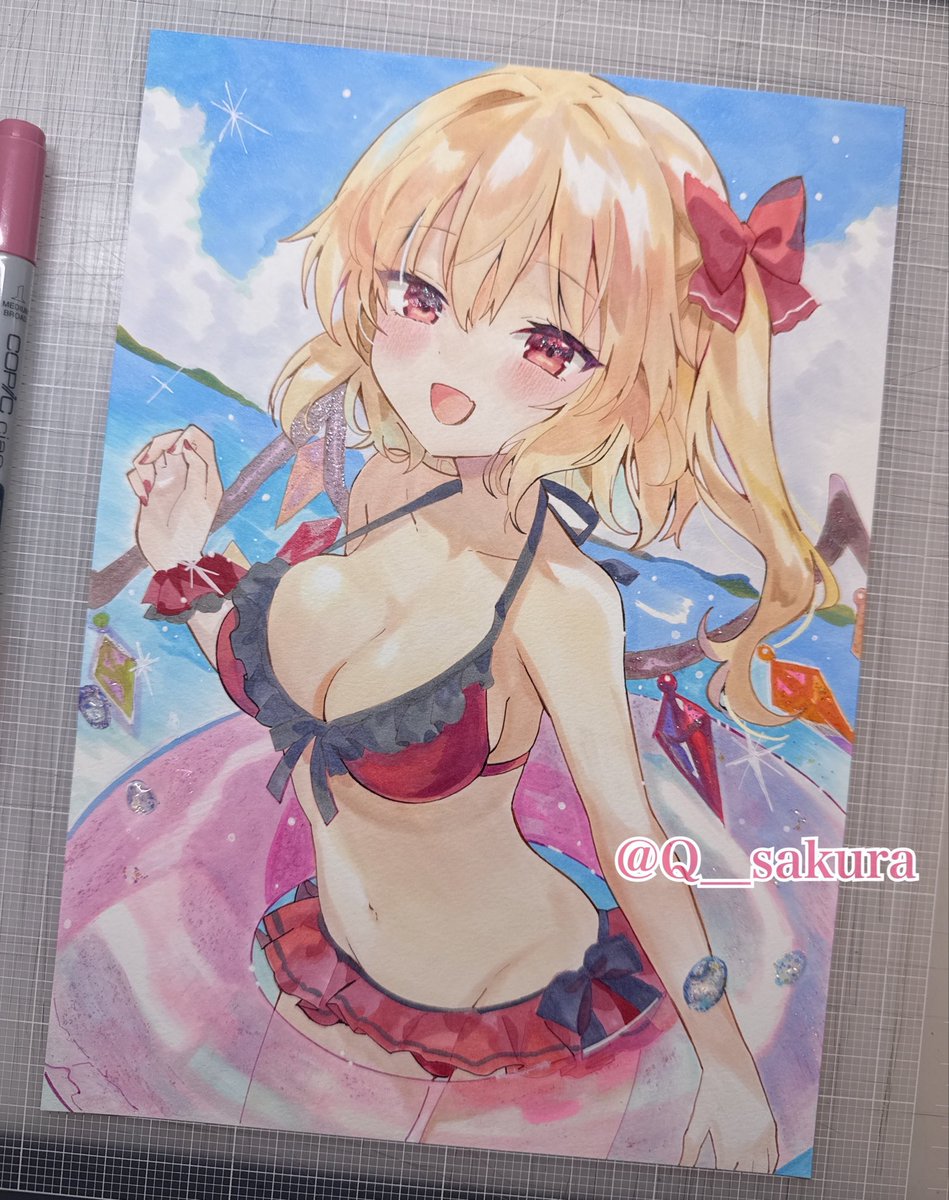 Q__sakura's tweet photo. アナログでフランちゃんのイラスト描いてます

#7月4日はフランの日 
#7月4日はフランドールの日 https://t.co/LISmsR5kun