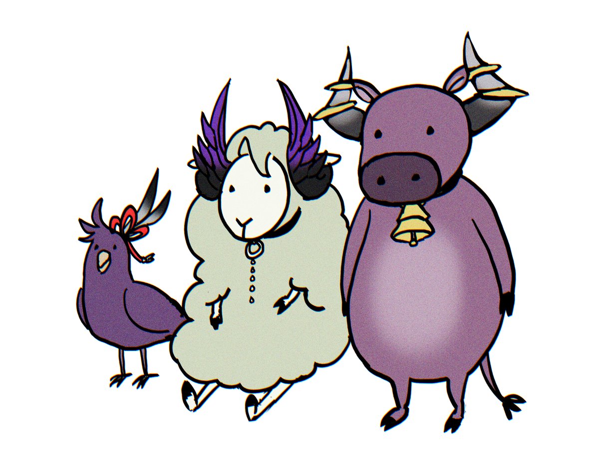 Jubako_urara's tweet photo. Illustrations of Evil Animals🐦‍⬛🐑🐂 https://t.co/SQFOtjXh8c