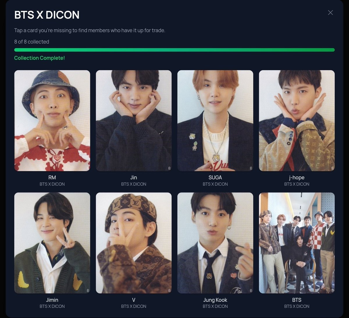 293rd!💜 Agust D 끝.🥳 #bcdtrade #bcdcollection
