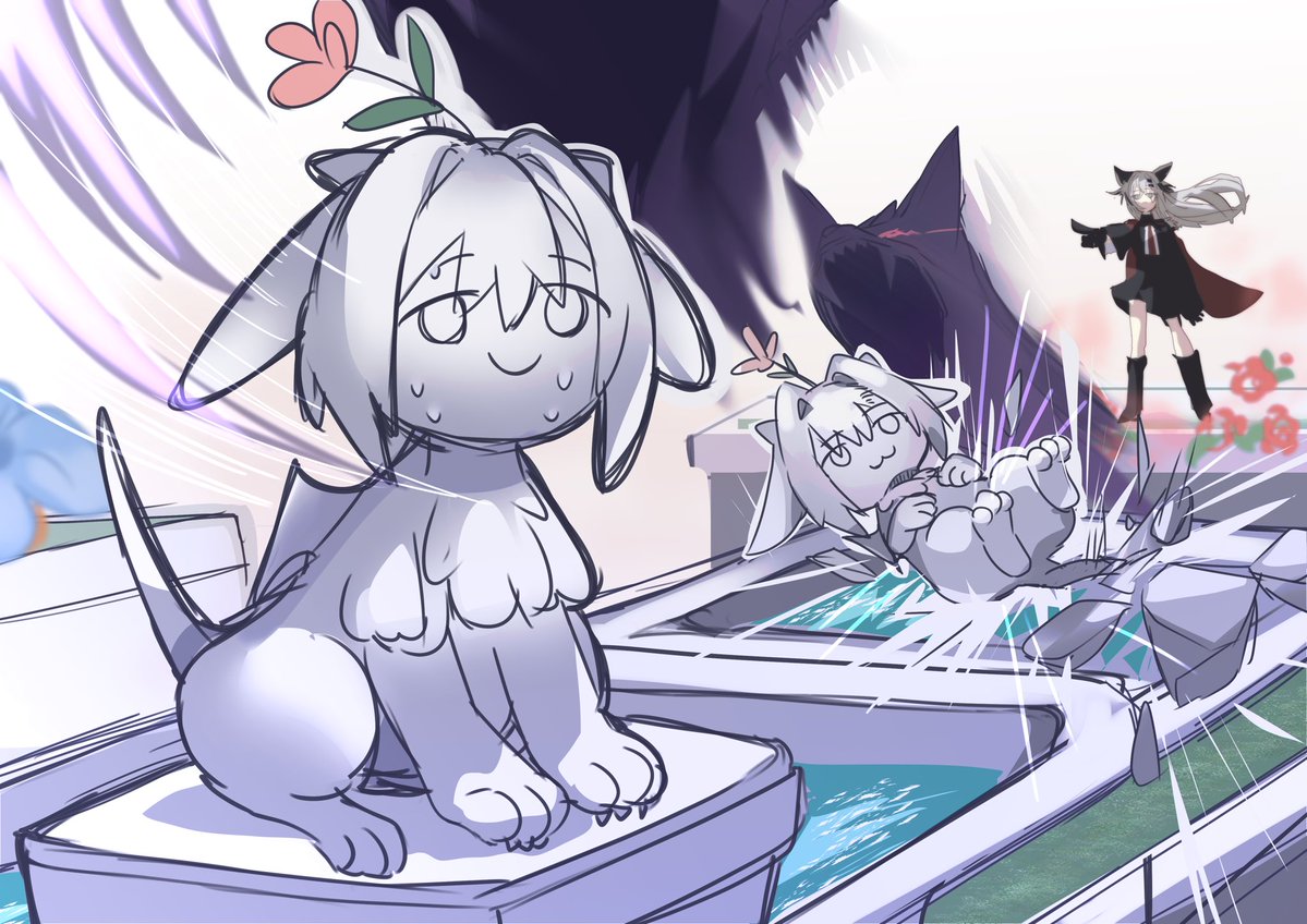 eiennopuzzle's tweet photo. #アークナイツ版深夜の真剣お絵かき60分一本勝負
問いかける彫像 https://t.co/Vq1mphRwU2