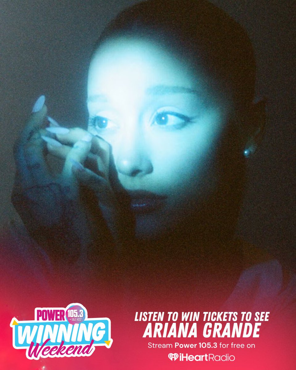 poweratl's tweet photo. It's Winning Weekend, your chance to win tickets to see Ariana Grande on July 6th at State Farm Arena! 

How to enter: Make Power 105.3 your #1 preset on the FREE iHeartRadio app - listen for the keyword at :10 every hour &amp; use the Talk Back mic to tell us that hour’s keyword!🎤 https://t.co/sqUXkqkhD1