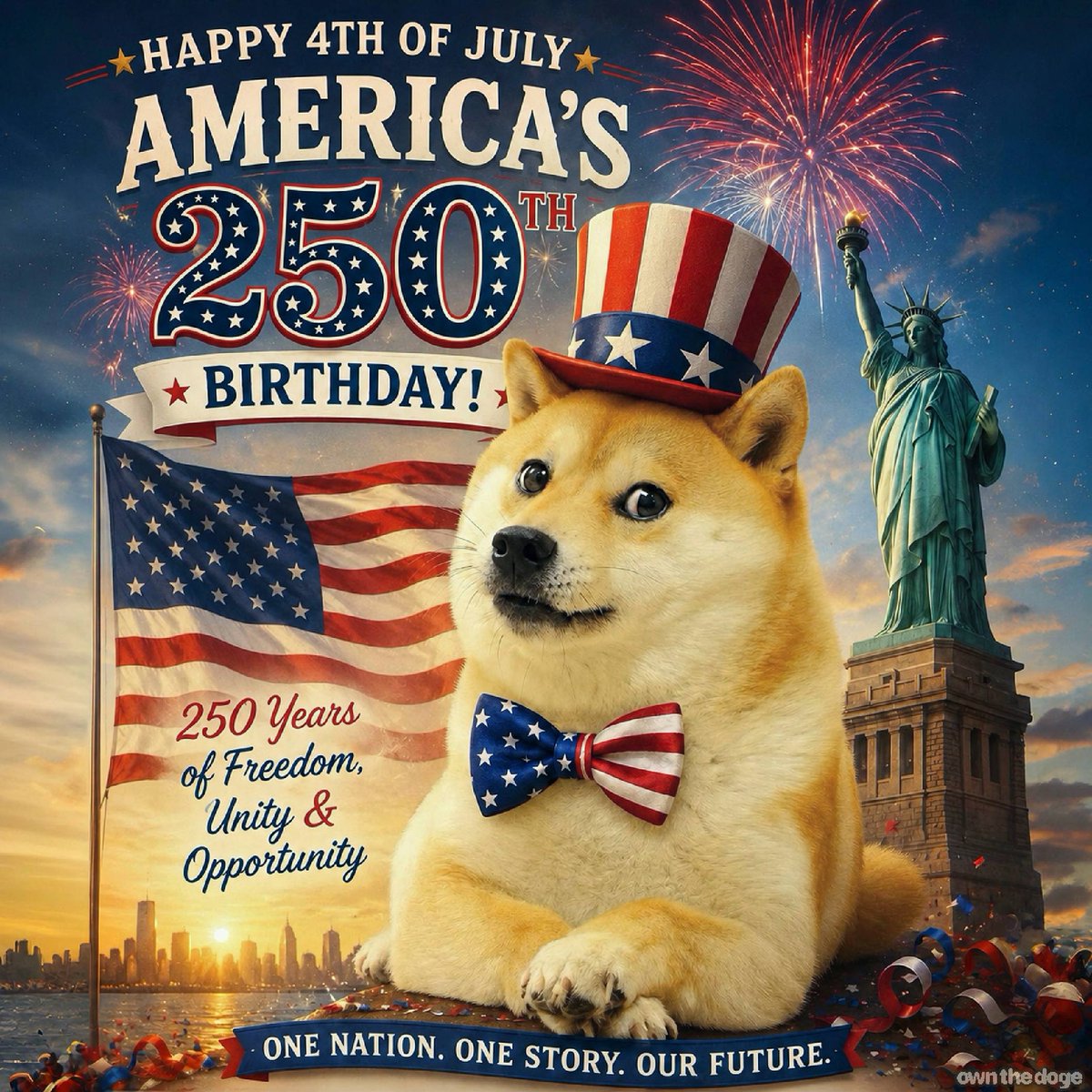 ownthedoge's tweet photo. Happy 250th Birthday, America 🇺🇸