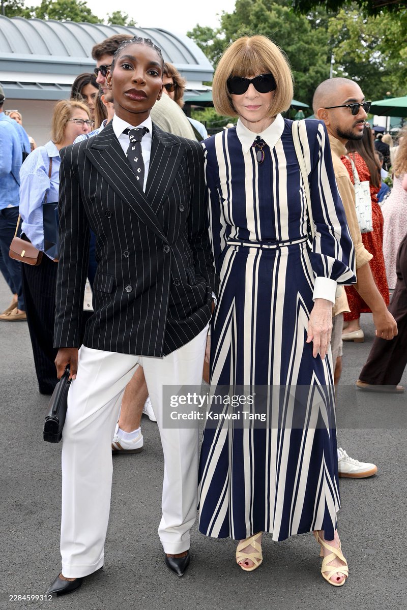 LegendaryLade's tweet photo. Actress Michaela Cole and Anna Wintour at #Wimbledon 2026 in London!🔥 https://t.co/ZZSBb8NcjD