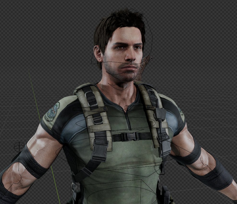 dofordaz's tweet photo. Chris Redfield (Resident Evil 5) model — Work in Progress. For Blender and Daz Studio

#ChrisRedfield #ResidentEvil5 #ResidentEvil #b3d #dazstudio #REBHFun https://t.co/pRbes8JrsE