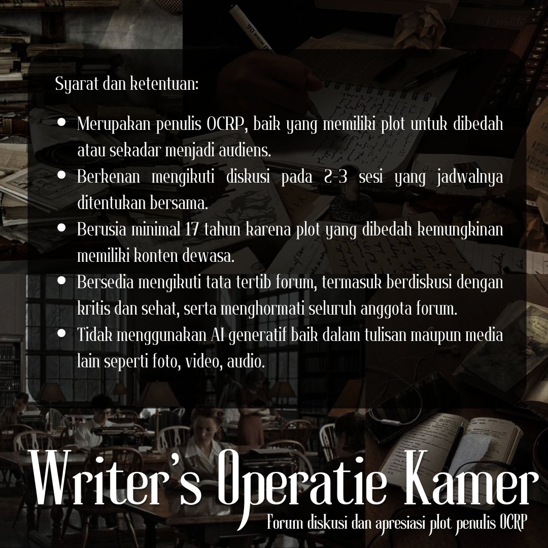 ripensoul_V's tweet photo. Cara bergabung:

1. Simak syarat dan ketentuan pada gambar. 
2. Isi form: https://t.co/7EGzItBjQy, lalu screenshot halaman terakhir/halaman submit. 
3. Taruh bukti screenshot sesuai format pada kolom konfirmasi pendaftaran.

Pastikan mendaftar sebelum 5 Juli 2026 pukul 19.00 WIB. https://t.co/7xKS5yqUZm