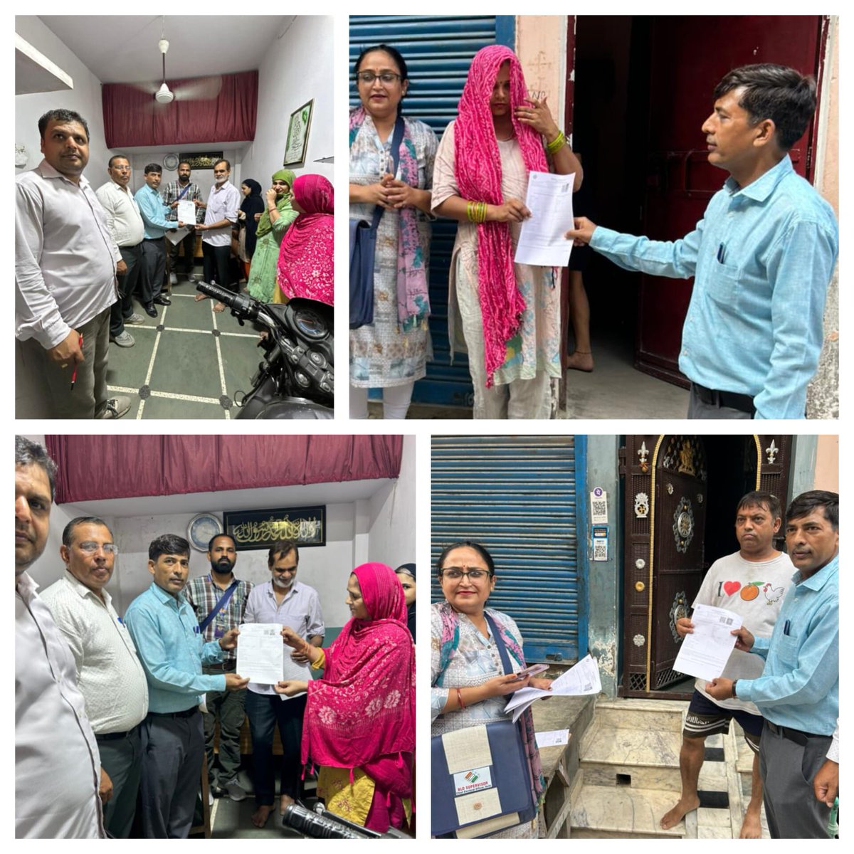 dm_northeast's tweet photo. Sh. Rajendra Kumar, ERO, AC-69, visited the field area to review the ongoing voter enumeration drive. BLO Supervisors and BLOs distributed Enumeration Forms (EFs) to electors, including VIP voters, as part of the continuous efforts to ensure an accurate, inclusive, and updated electoral roll.

#SVEEP #VoterEnumeration #ElectoralRoll #NorthEastDelhi #ElectionCommissionOfIndia

@ECISVEEP
@CeodelhiOffice