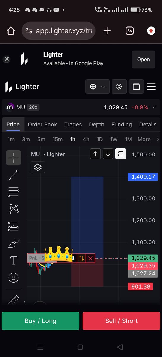 Gibsxbtc's tweet photo. Trade Setup

$MU usdt LONG setup 

Micron Technology

Entry: 1028.50 (current price)

DCA Zone: 1000 – 982

Stop Loss: 900

Leverage= 2x to 2.5 x 

Tp = 5% 10% 20% 25% pump ⛽ https://t.co/DB9A342D53