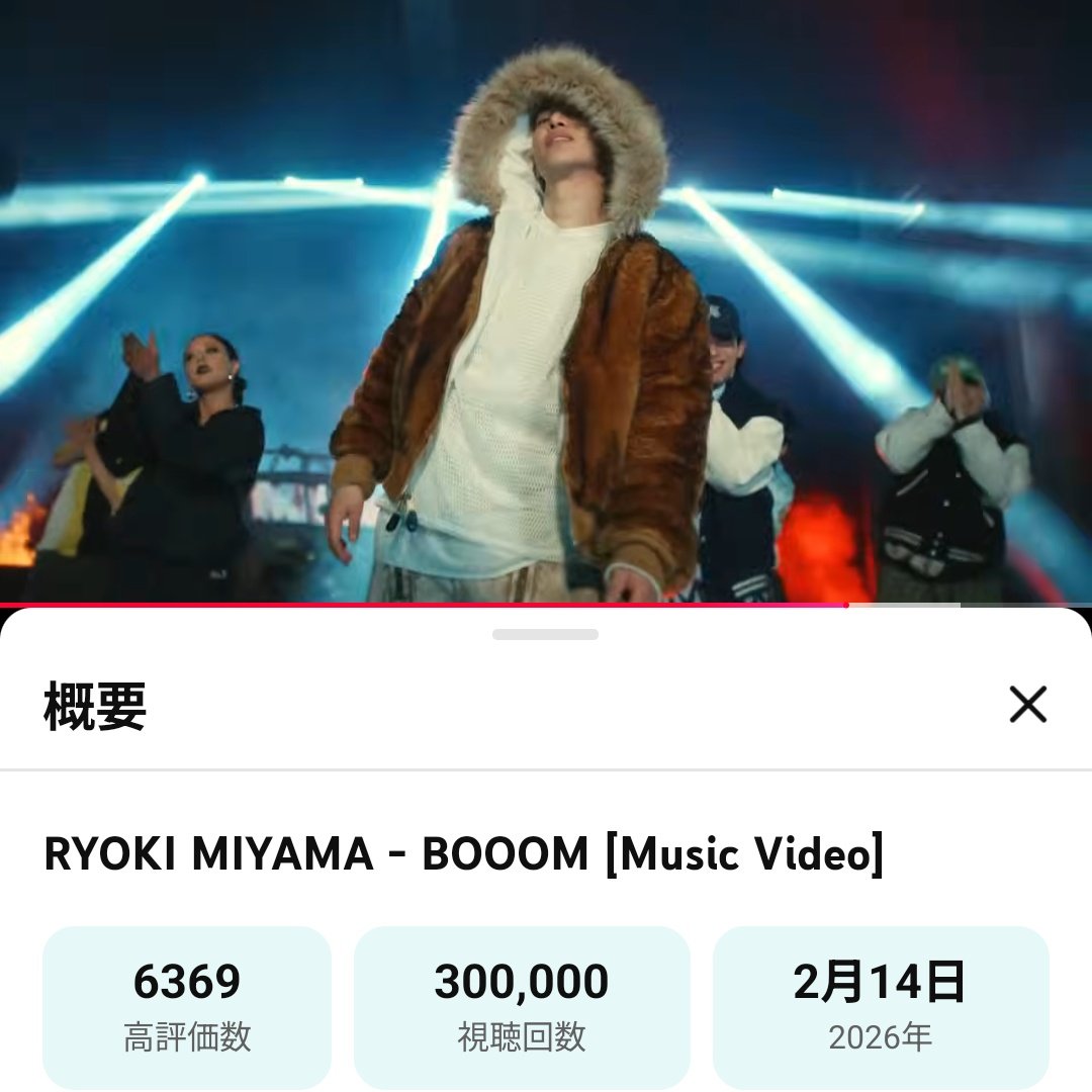 rmlove_chiffon's tweet photo. RYOKI MIYAMA - BOOOM [Music Video]
わーい😆🙌30万回再生🌸
おめでとうございます︎🤩🙌✨
もっとRYOKI MIYAMA🔥みて欲しい🤩

ゾロ目過ぎちゃったけどキリ番でしたね🤭
#RYOKIMIYAMA
#BOOOM
https://t.co/emUdthOYo7 https://t.co/dqW7igstxA