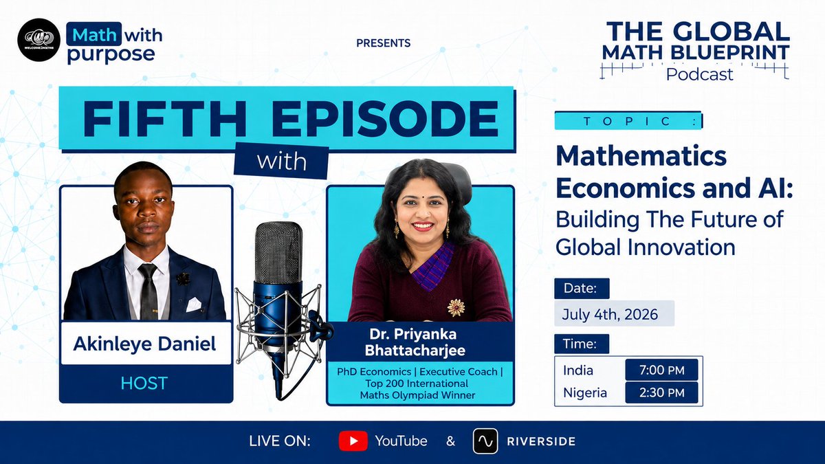 mathwithpurpose's tweet photo. The Fifth Episode of the THE GLOBAL MATH BLUEPRINT PODCAST presented by MATH WITH PURPOSE NG https://t.co/vmK1SstgEW