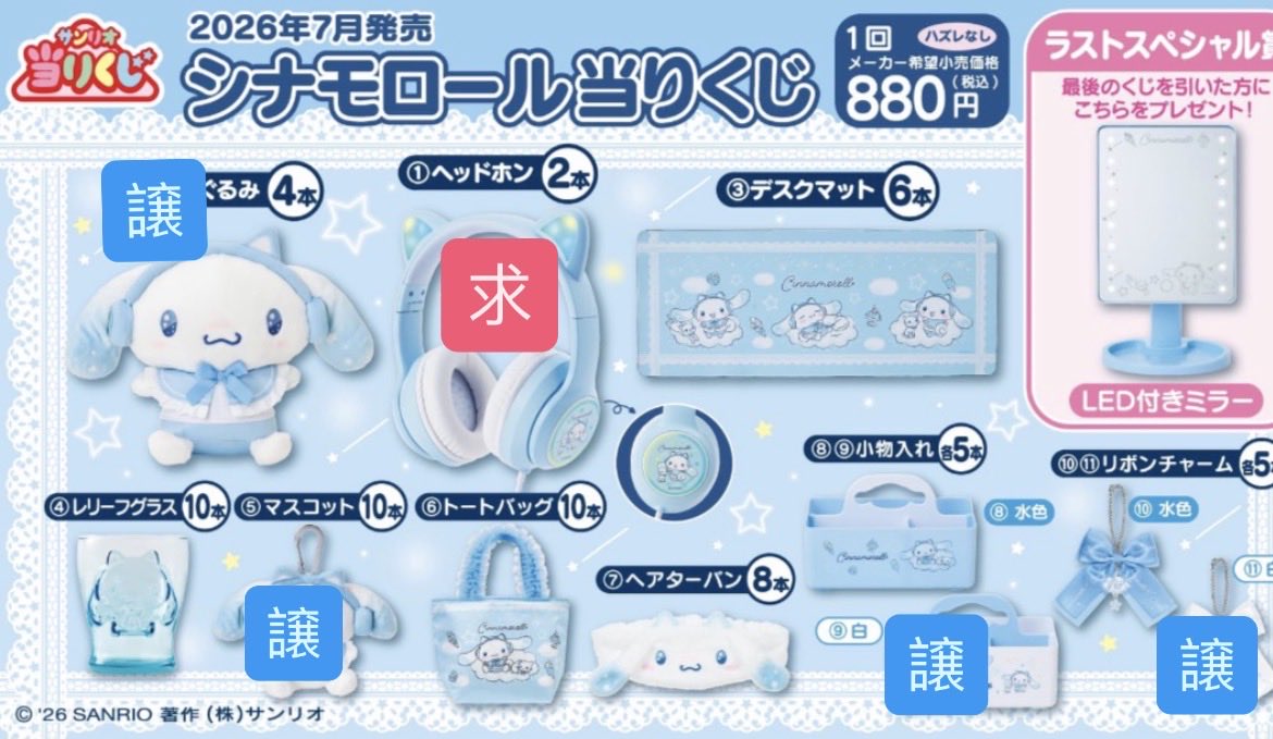 mai0mm's tweet photo. シナモン　シナモロール くじ　交換
 【求】ヘッドホン　又は定価（まとめて）
【譲】ぬいぐるみ、マスコット、小物入れ（白）、リボンチャーム（白）2点　n:1可能です。 都内手渡し希望。 
宜しくお願いいたします。 https://t.co/SRxkak5Y7y