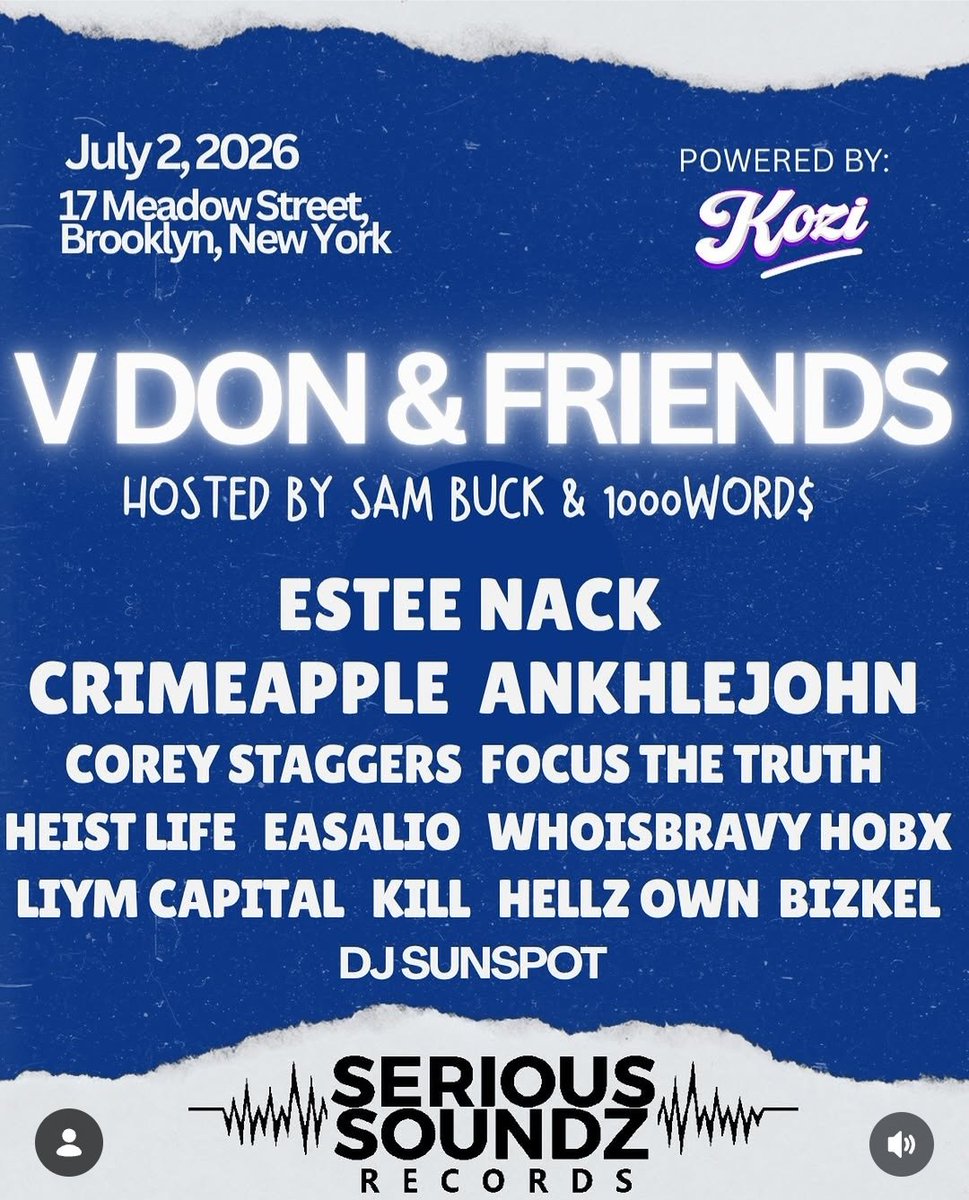 jubei208's tweet photo. @EsteeNack PERFORMING THURSDAY NIGHT DURING @VDONSOUNDZ & FRIENDS SHOW IN #BROOKLYN AT #THEMEADOWS
HOSTED BY @SamBuckedUp & #1000WORDS
🫡 #VDON FOR PUTTING THIS TOGETHER!!!
#ESTEENACK #VDONANDFRIENDS #HIPHOP #NYC #WIKIHHDG https://t.co/n7dQfct8p3