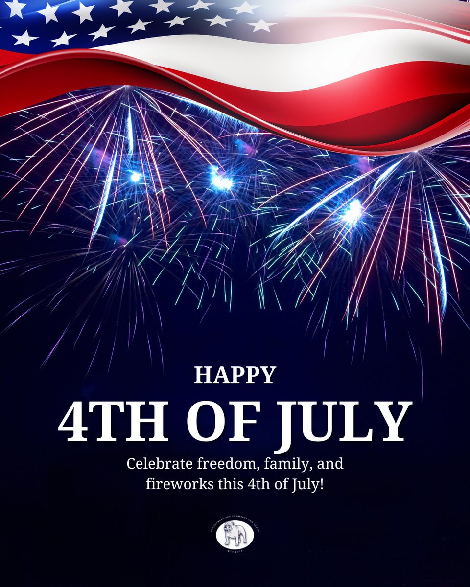 eclawfirm's tweet photo. ✨🎇Celebrating freedom and unity! Wishing everyone a fun and safe day with family and friends! 🎆 https://t.co/E82XCsHtBh