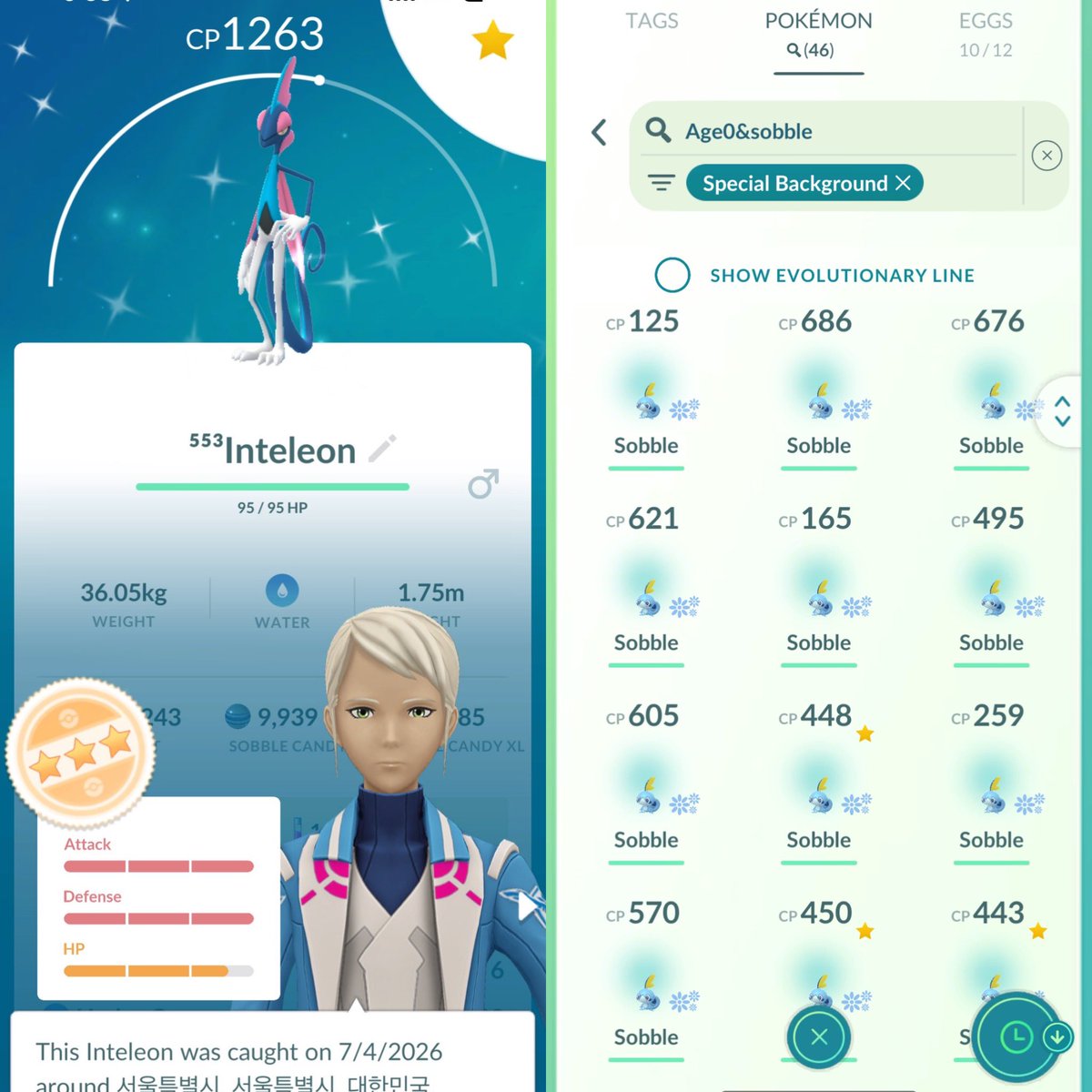 BlueJay_pkmgo's tweet photo. Sobble Community Day

✨26 shinies
💯0 hundo 🥲
🎇46 backgrounds (1 shiny BG)

No hundo BG luck this time. Got a decent iv shiny though 😊

#pokemongo #ポケモンGO https://t.co/SvefIfFnjF