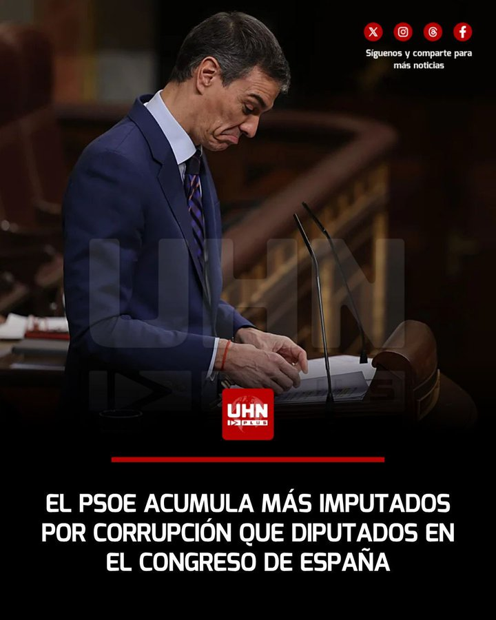 mic_karate's tweet photo. El partido de izquierda de Pedro Sánchez, que gobierna España, ya registra 320 cargos investigados por corrupción y 76 condenas. ¡El gobierno de Boric no puede quedar impune! https://t.co/CZTQ48HQvR