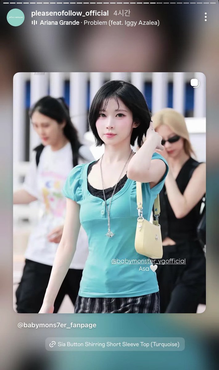 Please No Follow brand post Asa in their sleeve top with zuri top