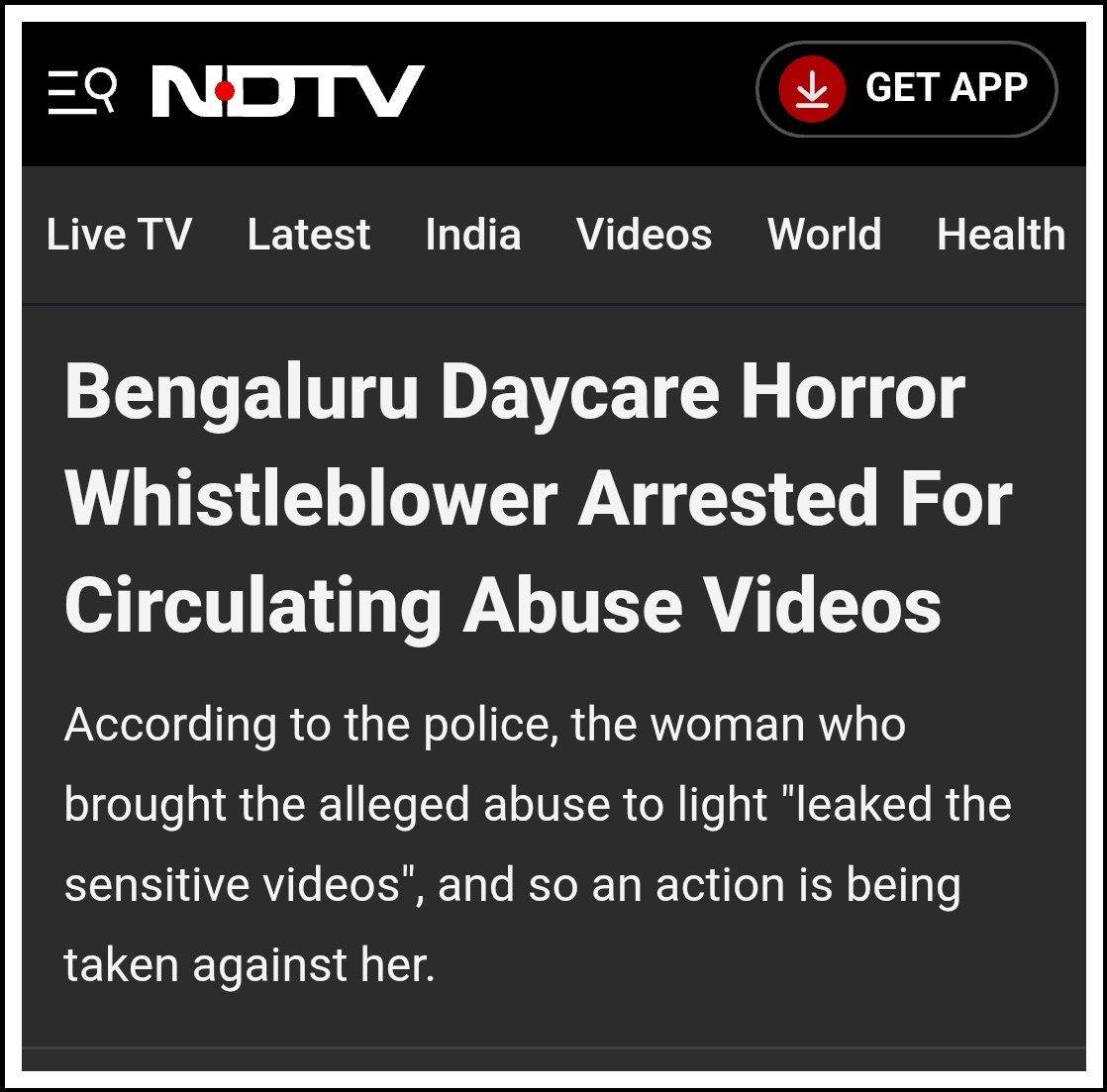 theskindoctor13's tweet photo. A daycare employee at Capgemini's Bengaluru campus couldn't bear the abuse of the kids at the centre.

She reported it to supervisor, but instead of taking action, they fired her. She then became a whistleblower and leaked videos that exposed the abuse.

In the videos, toddlers were made to sit inside the drum of a front-loading washing machine, had water sprayed into their mouths using a toilet jet spray, were locked inside bathrooms, and were forced into narrow, water-filled pipes to frighten them. The videos triggered outrage, forcing authorities to act.

Today, according to media reports, the police have arrested the whistleblower only for allegedly "leaking sensitive videos." Lol! What a system! A poor woman with a clear conscience stood up to the powerful and went public, not for personal gain or with any malicious intent, but solely to protect those children. And she's the one who gets arrested.