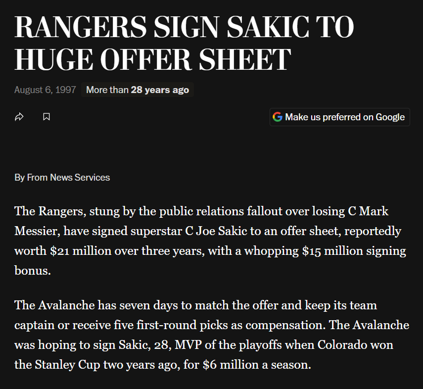 JeffVeillette's tweet photo. I agree. Leo Carlsson should never wear a letter again. No true leader would sign an offer sheet like this https://t.co/Ri3qLMy9eK