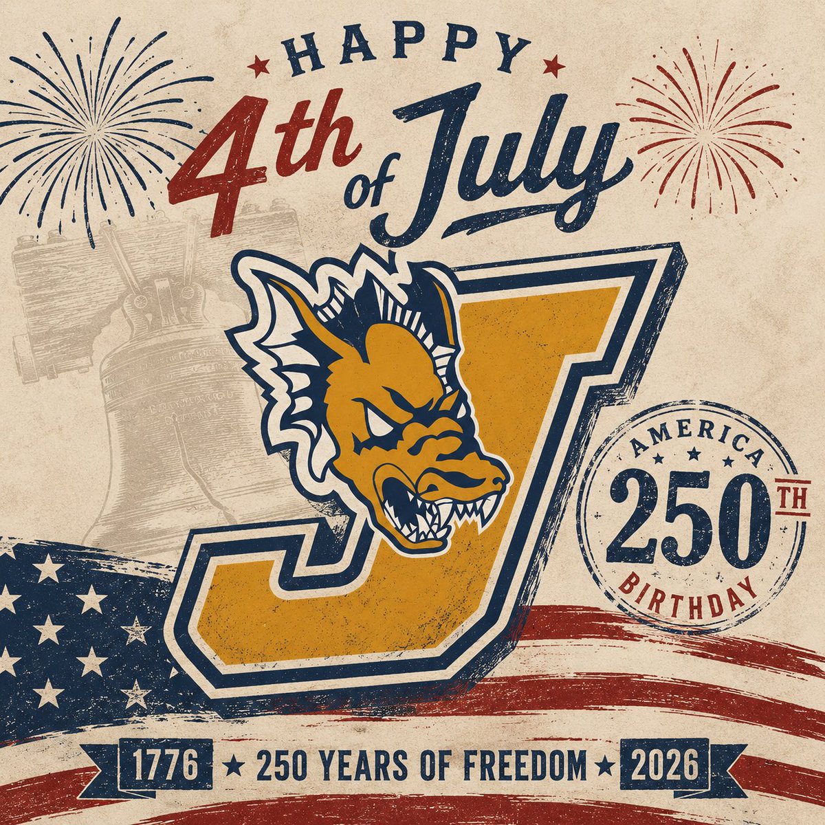 JHSDragonsBsbl's tweet photo. Happy 4th from the Dragons! 🇺🇸🎆🐉 https://t.co/OoDajLeM97