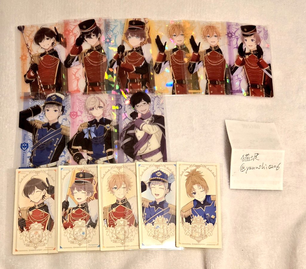 yanushi0206's tweet photo. 《交換》
アオペラ 5周年 記念展 ホログラムクリアカード ステッカー

譲:壱、燐、道貴、ルカ、雨夜、舞斗、由比、光緒、粋

求:
ステッカー/侃1
もしくは定価
※クリアカードとの交換可。
※7/5まで渋谷周辺での手渡し可能。
よろしくお願いいたします。 https://t.co/kl05FlDmsh