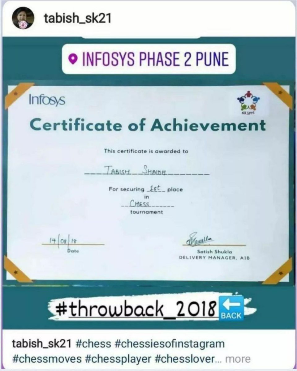 TabishSk21's tweet photo. #chess #chessiesofinstagram #chessmoves #chessplayer #chesslover #chesslovers #chesstournament #gamer
#throwback_2018 #throwback #throwbackpune #throwbackmemories
#pune #punelife #punegamers #elitepune #lifeatinfy #punediaries
#infosyspune #infosys https://t.co/7su51fJQGH