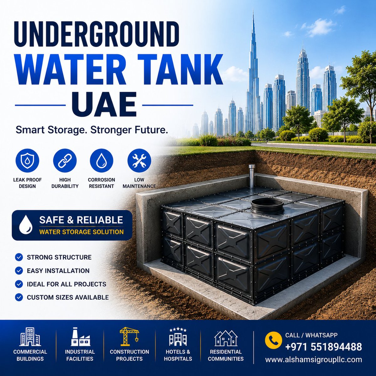 Al_Shamsi_Group's tweet photo. 💧 Underground Water Tank UAE

Al Shamsi Group LLC manufactures premium underground water tanks designed for safe, efficient, and long-lasting water storage. Built to withstand demanding site conditions, our tanks are the ideal solution.

#UndergroundWaterTank #GRPTankUAE https://t.co/TIJfoKOYlB