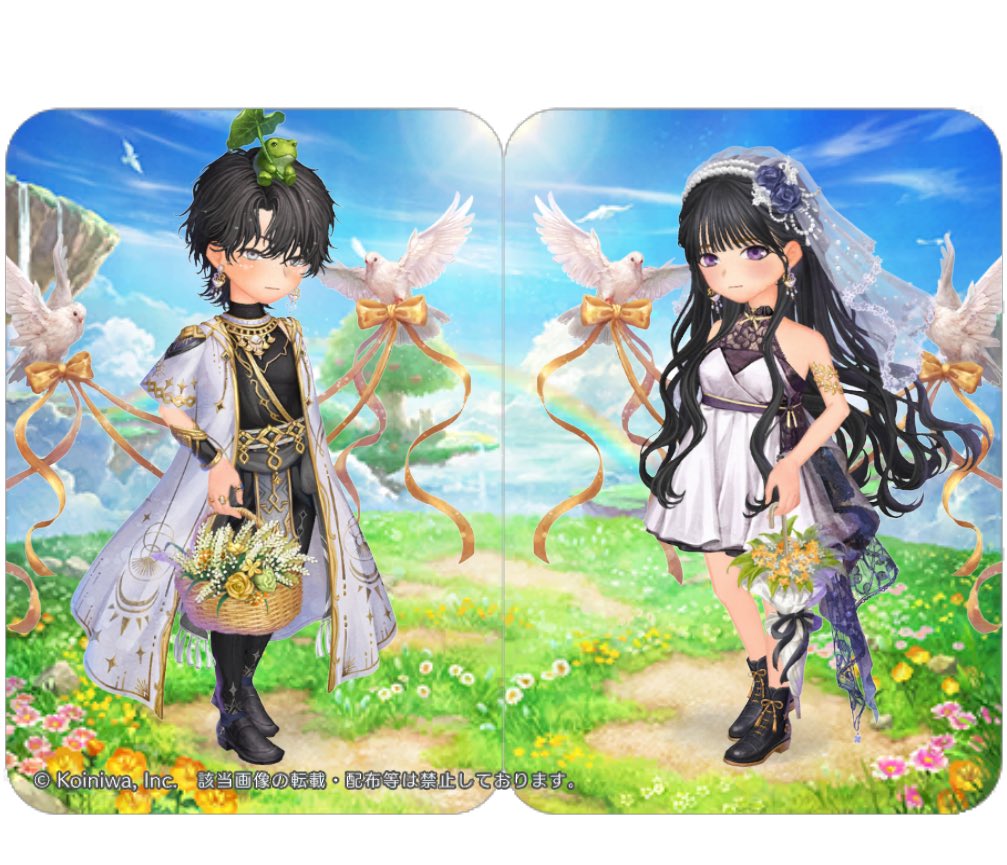 yummy_maple's tweet photo. フレコン。
nuko様が神々しすぎて、
天界の神と人間の娘の
婚姻譚風になりました。
ギリシャ神話かな？

#恋庭 https://t.co/HcMoVQeHzz