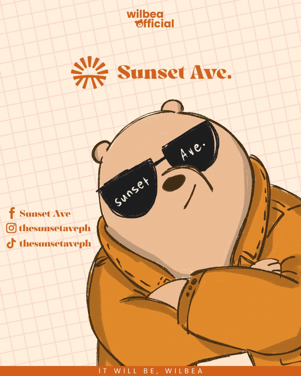 wilbea_ofc's tweet photo. Are your wallets ready, WilBears? 🐻😎

The timing couldn't be more perfect. As the sun sets, ready your wallets, check your internet connection, and prepare your fastest checkout skills. 

Make sure you're following Sunset Avenue on all its official social media platforms so you won't miss any updates🧡✨

#WilbertRoss | #BeaBinene 
#WilBea | #SunsetAvePH
