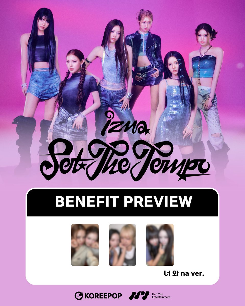 KOREEPOP_EVENT's tweet photo. [🚨]
izna SET THE TEMPO UNIT VIDEO CALL EVENT
  ( 유닛 / 단체 ) 영상통화 팬사인회 이벤트 

✨특전 포토카드 프리뷰✨

응모자 전원 KOREEPOP 단독 유닛 포토카드 증정.

🖤응모 마감 D-1!! 내일 23시 59분 (TST) 까지 마감됩니다. https://t.co/S3h7ArAD8m