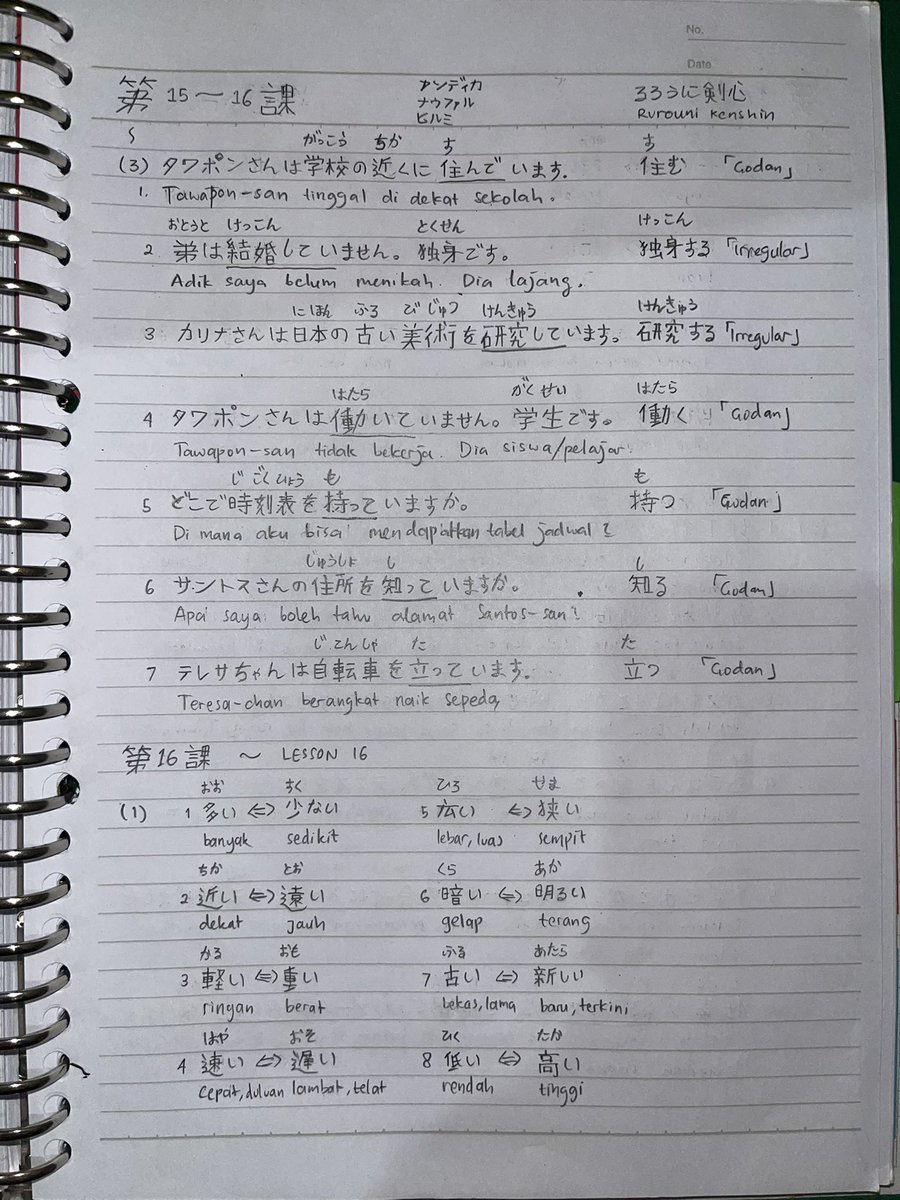 dawetmaster's tweet photo. well, I would like to share my notes on working on Minna no Nihongo

I tried to include some of anime titles I attempted to train my typography skills https://t.co/uJ1a4s7HOQ