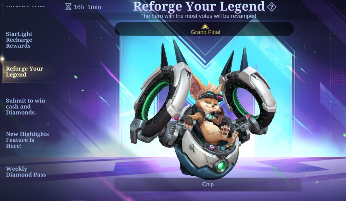 realgodofmlbb's tweet photo. CHIP appears to be in the lead in the REFORGE poll. Everything will become clear on the final day of the poll
#godofmlbb #reforge #reforgelegend https://t.co/hNqSmLLcxs