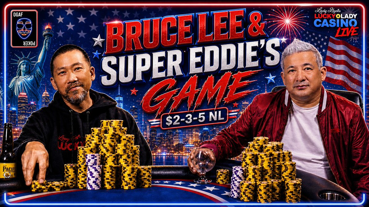 LLCLPokerShow's tweet photo. 🇺🇸FOURTH OF JULY GAME🇺🇸
@LarryFlyntsLL 

Today, enjoy FUN $2-3-5 action!
GAME TIME: 2 PM⏰
📺:https://t.co/A9Xs1PyOd9

⭐️THE DEGENS⭐️
Jack🤑
Dr. Jevin💉
JB🥵
Dylan♠️
Gogu😈
MOM🔥
Sunil💀
Bruce Lee💎
SuperEddie😎 https://t.co/QV9NEftaIO
