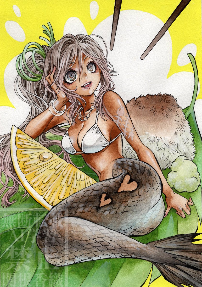 hekecho's tweet photo. #人魚の日
にこれ見ていただけたら良かったなぁと今頃。ちょっと違うし2022年の絵ですけど夏らしくはある？
「焼き魚ちゃん」 https://t.co/elyVtekG4y