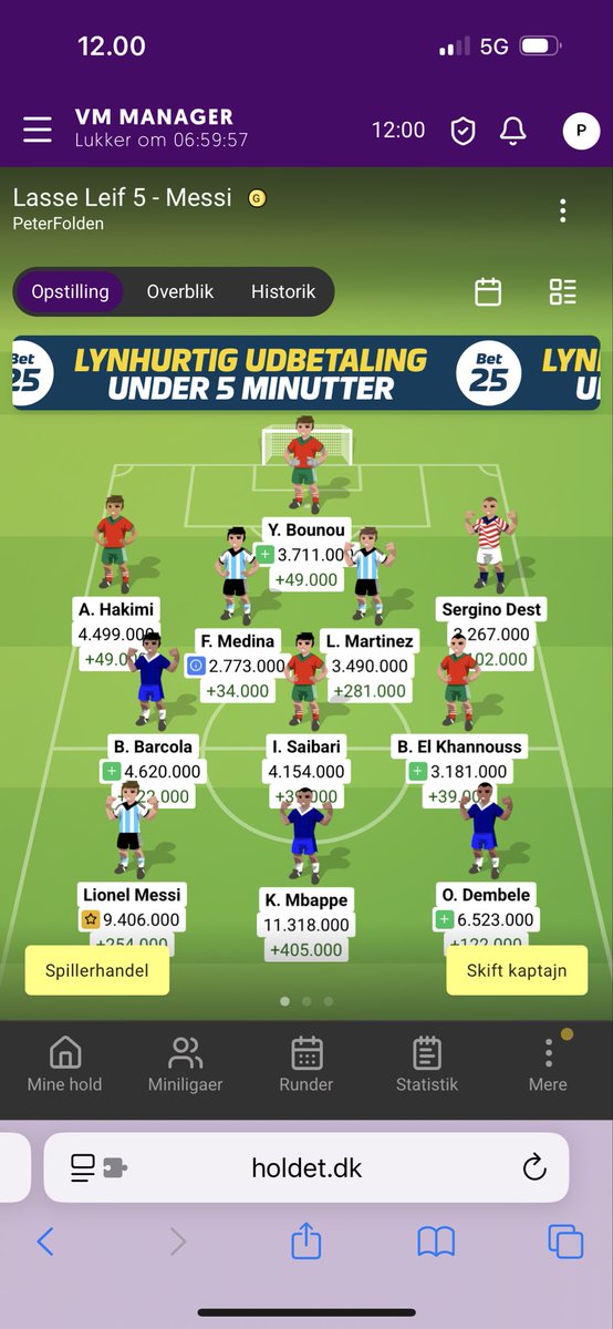 PeterPindborg's tweet photo. What to do? 250 samlet med Vinicius holder, overvejer at gå me det hold med dembele og alternativt dest til digne og billig på Marokko? @vidforle @MBSmanager @NybyTorp @holdettips #holdetdk https://t.co/yPoA3LIpBV