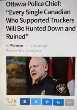 GMase4's tweet photo. @ClydeDoSomethin The full force of the state will be used against you for questioning or threatening the government narrative in Canada. https://t.co/5SG2SJoXfw