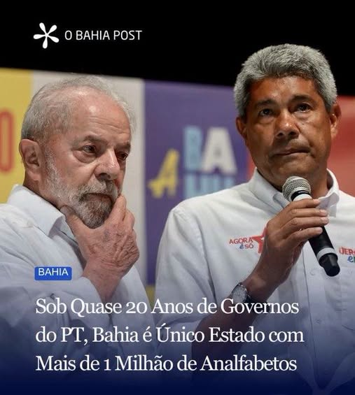 bobclementino's tweet photo. @RosaneBonoro @ptbrasil Segundo a PNAD Contínua Educação 2025/IBGE em junho de 2026:Bahia é o único estado brasileiro com mais de 1 milhão de analfabetos (pessoas de 15 anos ou mais que não sabem ler nem escrever)
A taxa de analfabetismo na Bahia é de 9,5%, quase o dobro da média nacional, que é de 4,9% https://t.co/CI3TjVzWpX