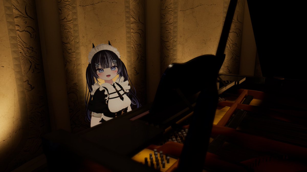 momen_vrc's tweet photo. 終末が来るぞ…！！
しぐれちゃん今回も出勤みたいです！
悪魔の角が目印👿一緒に終末迎えようね〜🫶🏻

これは「ピアノ弾けないけど、かっこいいよね！？✨」
の顔のしぐれちゃん https://t.co/e4Qny9uesz
