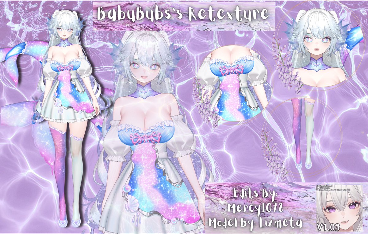 MercInuVT's tweet photo. I finished this beautiful model retexture for @urararawry ! Thank you so much for letting me work with you it means the world !! This is also the lizmeta customizable model by @ChalizKokoda  ❤️ https://t.co/USERxX9oqq