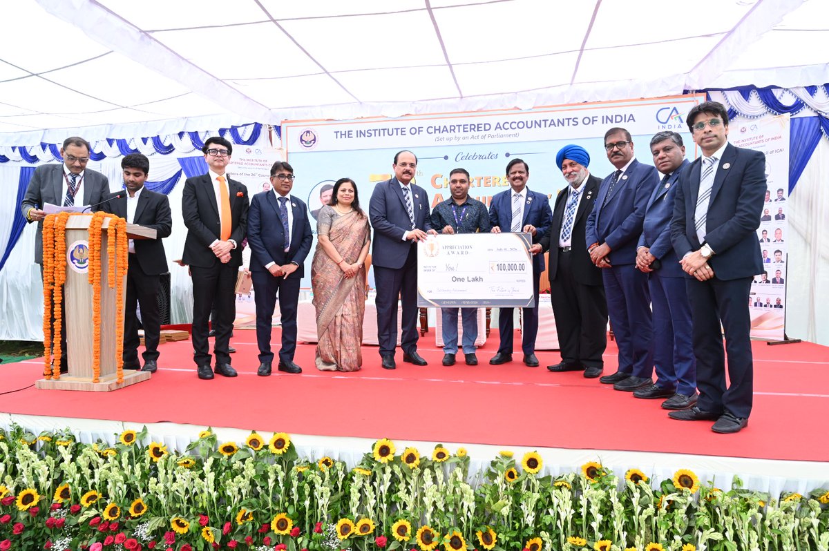 CJSNanda's tweet photo. Delighted to address the celebrations marking ICAI's 78-year institutional legacy at ICAI HQ, Delhi, alongside the President &amp; VP of ICAI. Congratulated employees honoured for their distinguished service &amp; contribution to ICAI's legacy of excellence &amp; public trust
#ICAIAt78 #ICAI https://t.co/N5jBgFpJsv